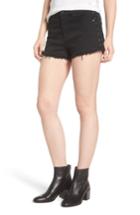 Women's Sp Black Frayed Hem High Waist Denim Shorts