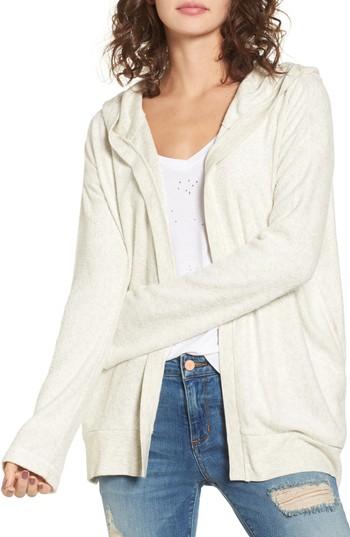 Women's Billabong Down In Front Cardigan Hoodie - Grey
