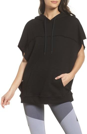 Women's Alala Split Hooded Poncho - Black