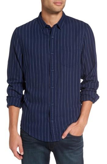 Men's 1901 Stripe Twill Shirt, Size - Blue