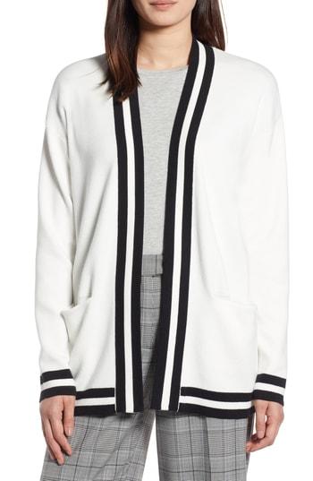 Women's Halogen Varsity Knit Cardigan - Ivory