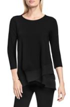 Women's Vince Camuto Asymmetrical Chiffon Hem Top, Size - Black