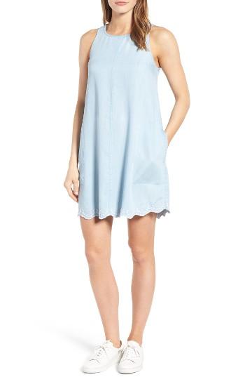 Women's Rd Style Scalloped Chambray Shift Dress