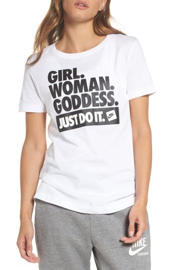 Women's Nike Sportswear Goddess Graphic Tee - White