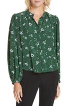 Women's Veronica Beard Ashlynn Floral Print Silk Blouse - Green
