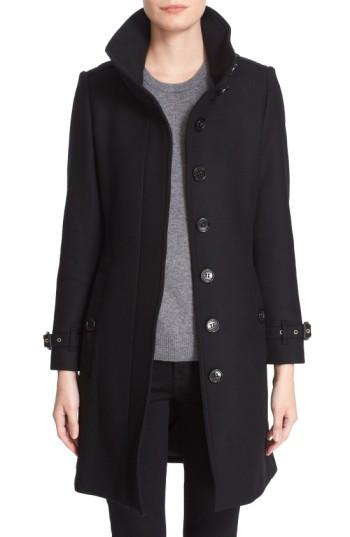 Women's Burberry Gibbsmoore Funnel Collar Trench Coat - Black