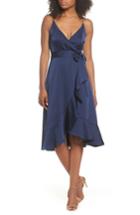Women's Cooper St Marilyn Satin Faux Wrap Dress - Blue