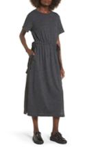 Women's Lush Side Tie Midi T-shirt Dress - Grey