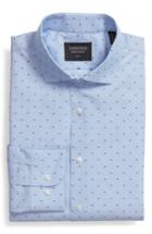 Men's Nordstrom Men's Shop Trim Fit Dot Dress Shirt 32/33 - Blue