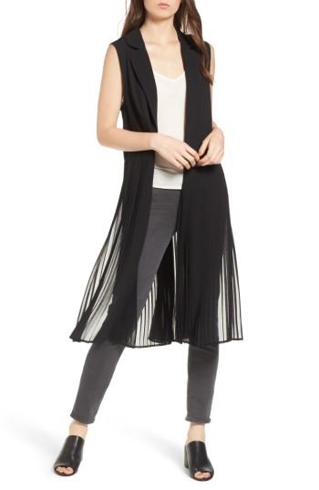 Women's Trouve Sleeveless Pleated Vest - Black