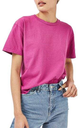 Women's Topshop Distressed Edge Tee Us (fits Like 6-8) - Pink