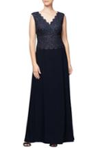 Women's Alex Evenings Embroidered A-line Gown