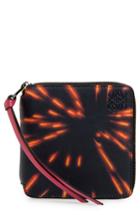 Men's Loewe Fireworks Print Calfskin Leather Zip Wallet - Black