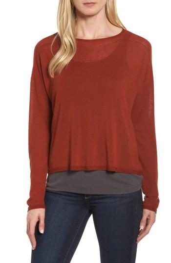 Women's Eileen Fisher Tencel Knit Dolman Top, Size - Red