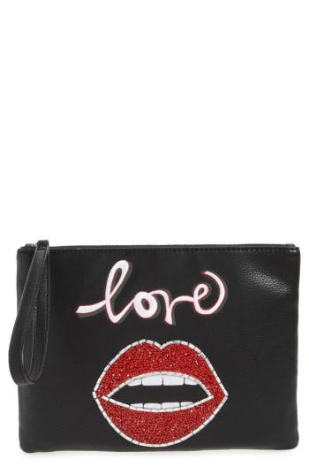 Sam Edelman Elli Love Embellished Pouch - Black