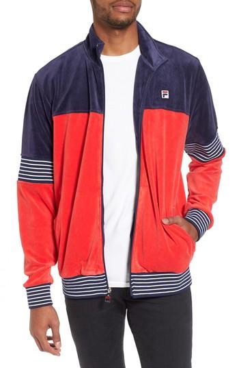 Men's Fila Marcus Velour Track Jacket - Blue
