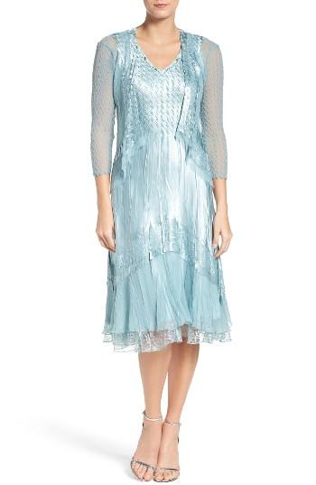 Women's Komarov Textured Satin Dress & Jacket