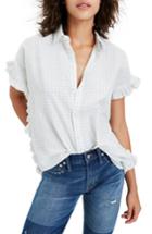 Women's Madewell Windowpane Check Ruffle Shirt