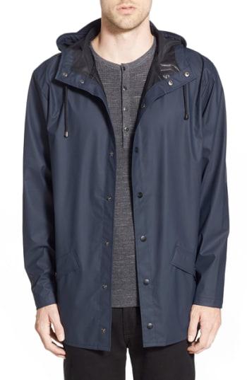 Men's Rains Lightweight Hooded Rain Jacket /small - Blue