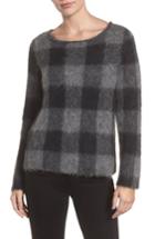 Women's Eileen Fisher Check Plaid Sweater - Grey