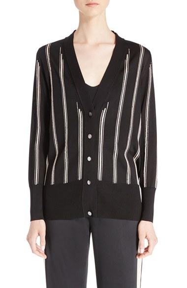 Women's Lanvin Intarsia Stripe Cardigan
