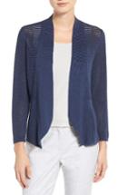 Women's Nic+zoe Lace Linen Blend Cardigan - Blue