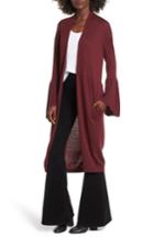 Women's Leith Longline Flare Sleeve Cardigan - Red