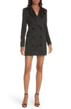 Women's Milly Stretch Satin Mini Coatdress - Black