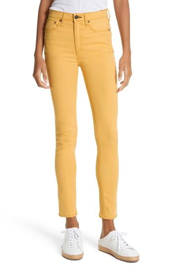 Women's Rag & Bone/jean High Waist Ankle Skinny Jeans - Yellow