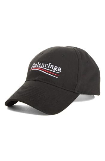 Women's Balenciaga Campaign Logo Baseball Hat - Black