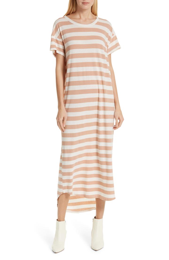 Women's The Great. The Boxy Shirttail Midi Dress - Pink