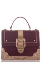 Brahmin Medium Francine Leather Satchel - Burgundy