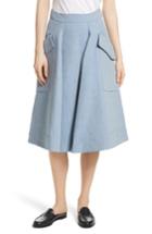 Women's Carven Jupe Genou Skirt Us / 40 Fr - Blue