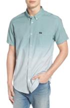 Men's Rvca Dip Dye Woven Shirt - Green