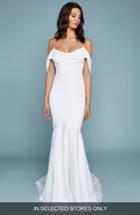 Women's Katie May Draped Off The Shoulder Mermaid Gown, Size In Store Only - Ivory
