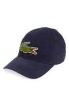 Men's Lacoste 'big Croc' Logo Embroidered Cap - Blue