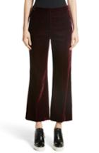 Women's Stella Mccartney Bonded Velvet Crop Pants Us / 38 It - Burgundy