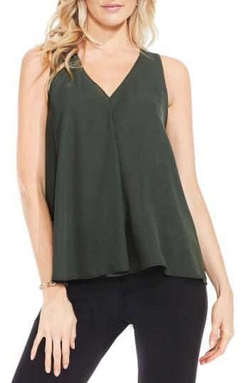 Women's Vince Camuto Drape Front V-neck Sleeveless Blouse - Green