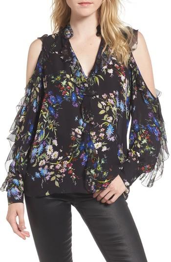 Women's Parker Elana Floral Ruffle Silk Blouse