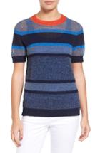 Women's Halogen Stripe Open Stitch Sweater