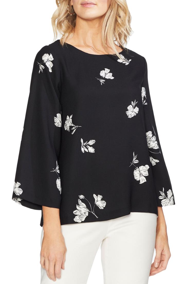 Women's Vince Camuto Floral Print Top - Black