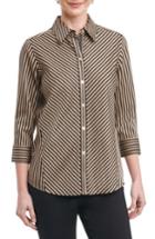 Women's Foxcroft Fallon Satin Stripe Cotton Shirt