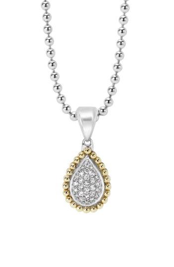 Women's Lagos Diamond Caviar Teardrop Pendant