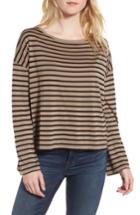 Women's Madewell Libretto Stripe Wide Sleeve Top, Size - Brown