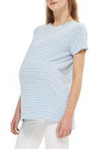 Women's Topshop Stripe Maternity Tee Us (fits Like 10-12) - Blue