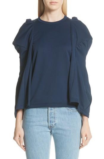 Women's Comme Des Garcons Winged Crewneck Top - Blue