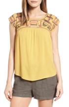 Women's Thml Embroidered Yoke Top - Yellow