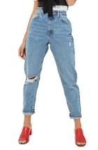 Women's Topshop Ripped Mom Jeans X 30 - Blue