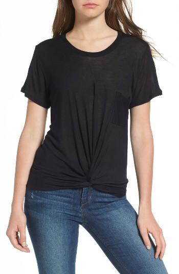 Women's Hinge Twist Hem Tee, Size - Black