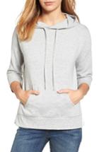 Women's Caslon Woven Inset Knit Hoodie - Grey